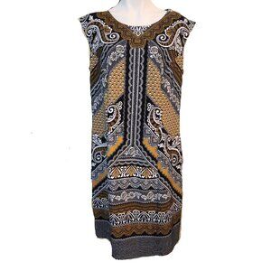 ❤️ 4/$20 I LE New York dress Women's 14W Earthy artsy funky neutral colors midi